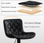 Bar Stools Swivel Adjustable Faux Leather Padded Barstools (Set of 2)