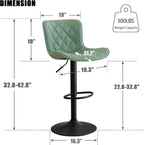 Bar Stools Swivel Adjustable Faux Leather Padded Barstools (Set of 2)