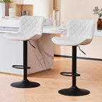 Bar Stools Swivel Adjustable Faux Leather Padded Barstools (Set of 2)