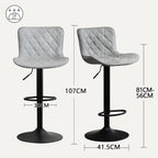 Bar Stools Swivel Adjustable Faux Leather Padded Barstools (Set of 2)