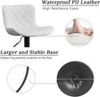 Bar Stools Swivel Adjustable Faux Leather Padded Barstools (Set of 2)