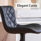 Bar Stools Swivel Adjustable Faux Leather Padded Barstools (Set of 2)