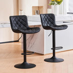 Bar Stools Swivel Adjustable Faux Leather Padded Barstools (Set of 2)