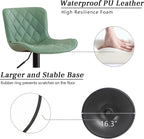 Bar Stools Swivel Adjustable Faux Leather Padded Barstools (Set of 2)