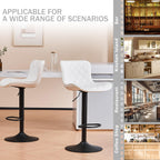 Bar Stools Swivel Adjustable Faux Leather Padded Barstools (Set of 2)