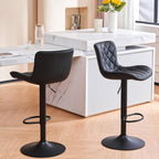Bar Stools Swivel Adjustable Faux Leather Padded Barstools (Set of 2)