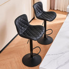 Bar Stools Swivel Adjustable Faux Leather Padded Barstools (Set of 2)