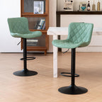Bar Stools Swivel Adjustable Faux Leather Padded Barstools (Set of 2)