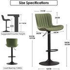 Bar Stools Swivel Barstools Faux Leather Adjustable Soft (Set of 2)