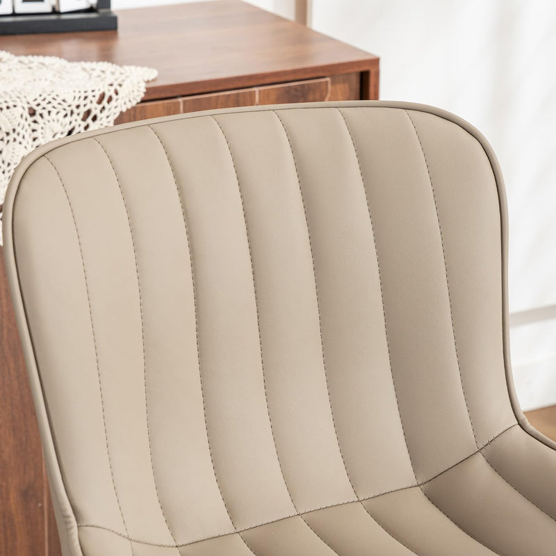 Bar Stools Modern Breakfast Camel PU Leather Kichen (Set of 2)