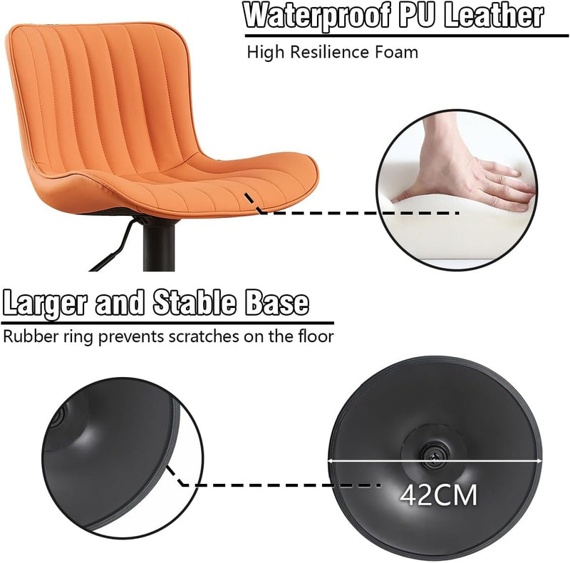 Bar Stools Modern Breakfast Camel PU Leather Kichen (Set of 2)