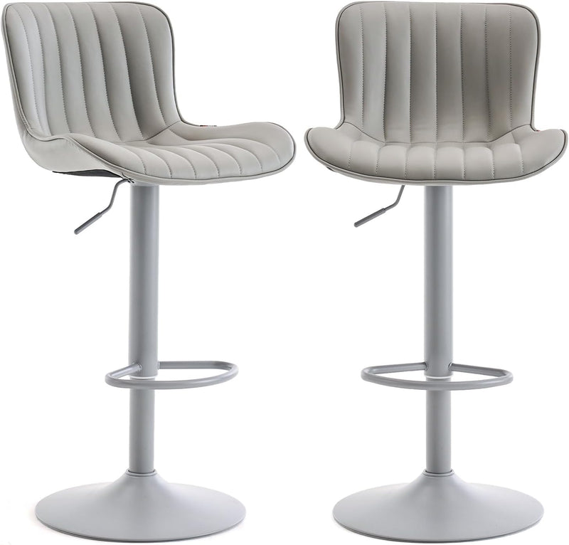 Bar Stools Modern Breakfast Camel PU Leather Kichen (Set of 2)