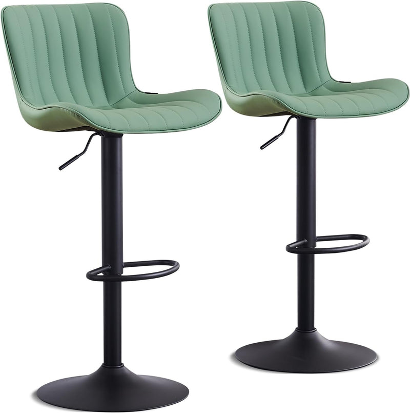 Bar Stools Modern Breakfast Camel PU Leather Kichen (Set of 2)