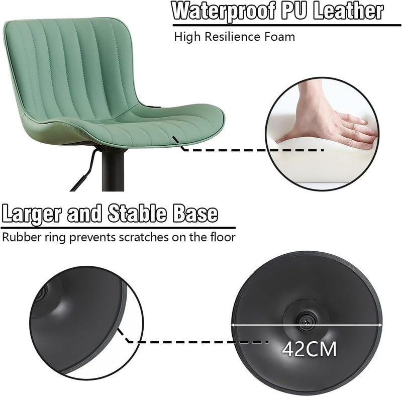 Bar Stools Modern Breakfast Camel PU Leather Kichen (Set of 2)