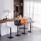 Bar Stools Swivel Barstools Faux Leather Adjustable Soft (Set of 2)