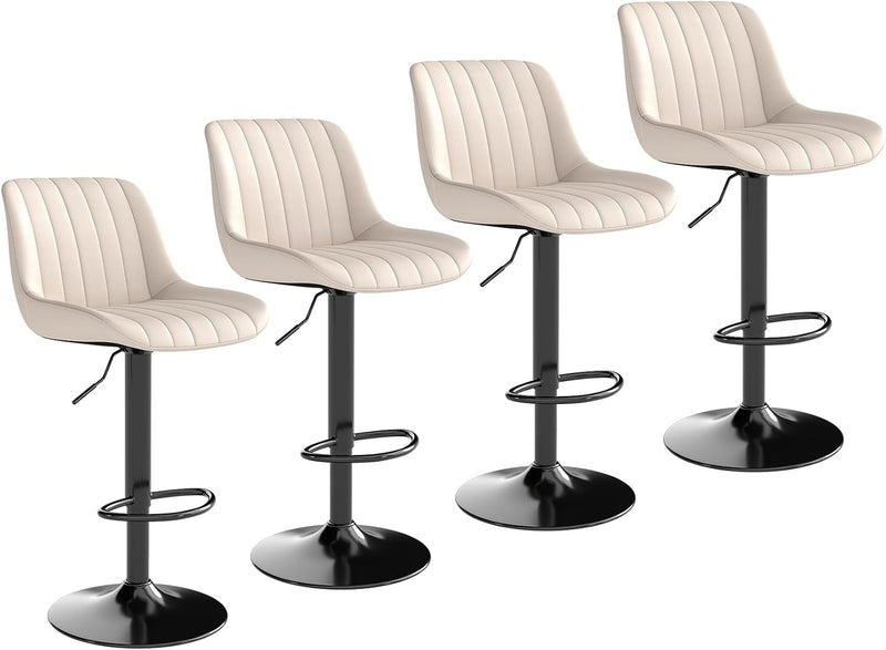 Bar Stools Swivel Counter Height Barstools with Back (Set of 4)
