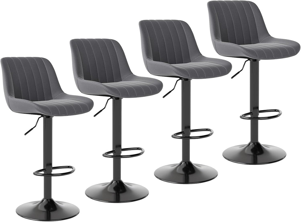 Bar Stools Swivel Counter Height Barstools with Back (Set of 4)