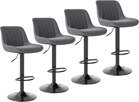 Bar Stools Swivel Counter Height Barstools with Back (Set of 4)