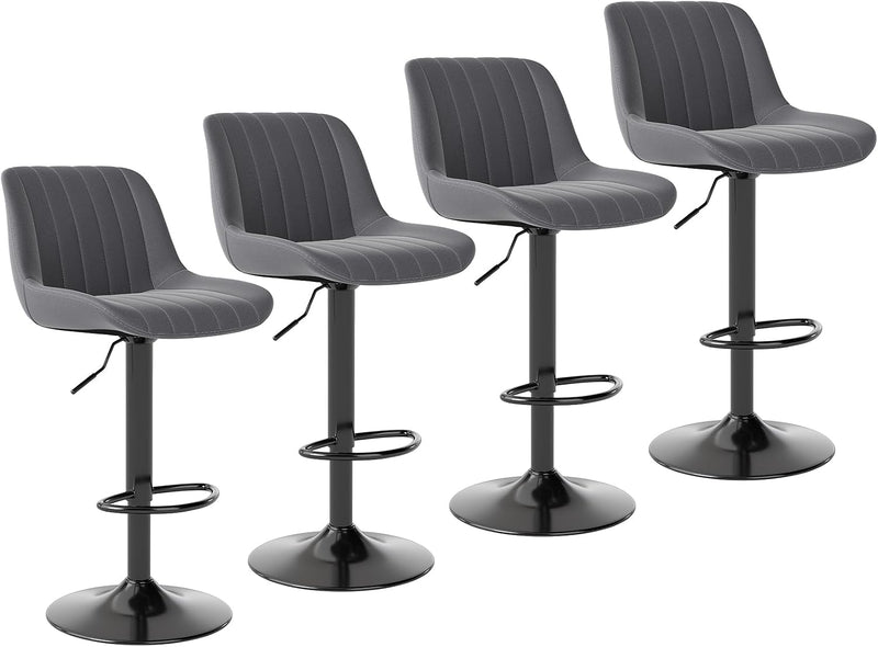 Bar Stools Swivel Counter Height Barstools with Back (Set of 4)
