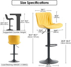 Bar Stools Adjustable Swivel Barstools Faux Leather Wing (Set of 2)