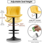 Bar Stools Adjustable Swivel Barstools Faux Leather Wing (Set of 2)