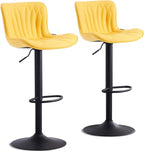 Bar Stools Adjustable Swivel Barstools Faux Leather Wing (Set of 2)