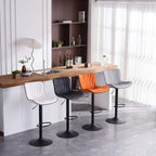 Bar Stools Swivel Breakfast Barstools Faux Leather Kitchen (Set of 2)