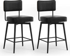 Bar Stools Swivel Breakfast Barstools Kitchen Island Counter (Set of 2)