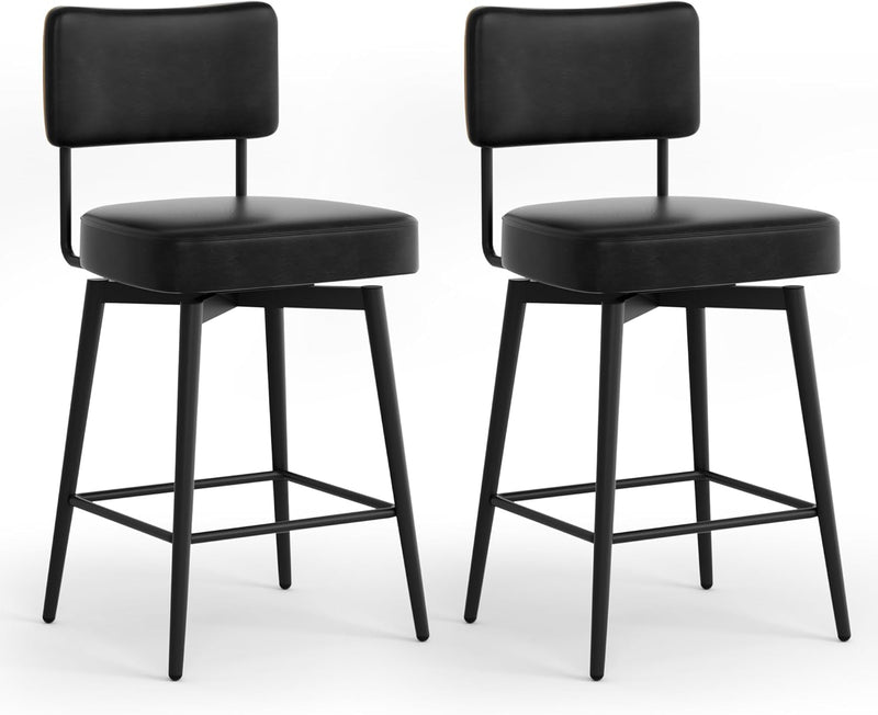 Bar Stools Swivel Breakfast Barstools Kitchen Island Counter (Set of 2)