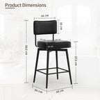Bar Stools Swivel Breakfast Barstools Kitchen Island Counter (Set of 2)