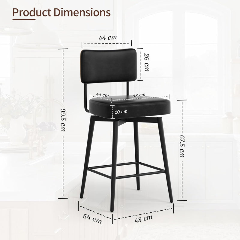 Bar Stools Swivel Breakfast Barstools Kitchen Island Counter (Set of 2)