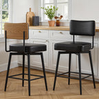 Bar Stools Swivel Breakfast Barstools Kitchen Island Counter (Set of 2)