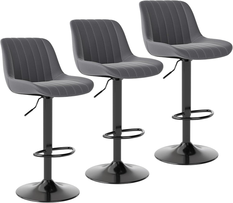 Bar Stools Swivel Counter Height Barstools with Back (Set of 4)
