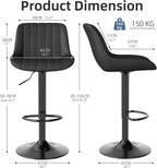 Bar Stools Swivel Counter Height Barstools with Back (Set of 2)