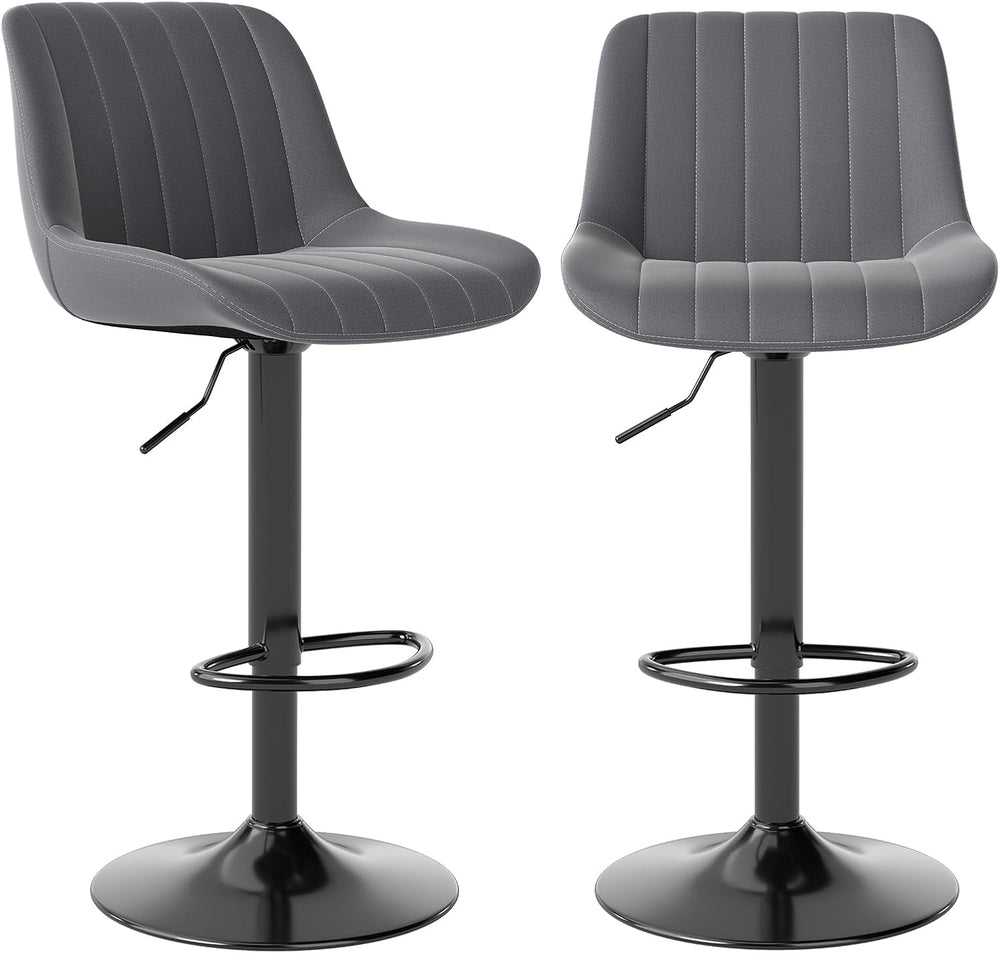Bar Stools Swivel Counter Height Barstools with Back (Set of 2)