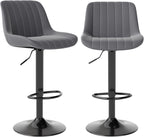Bar Stools Swivel Counter Height Barstools with Back (Set of 2)