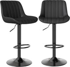 Bar Stools Swivel Counter Height Barstools with Back (Set of 2)
