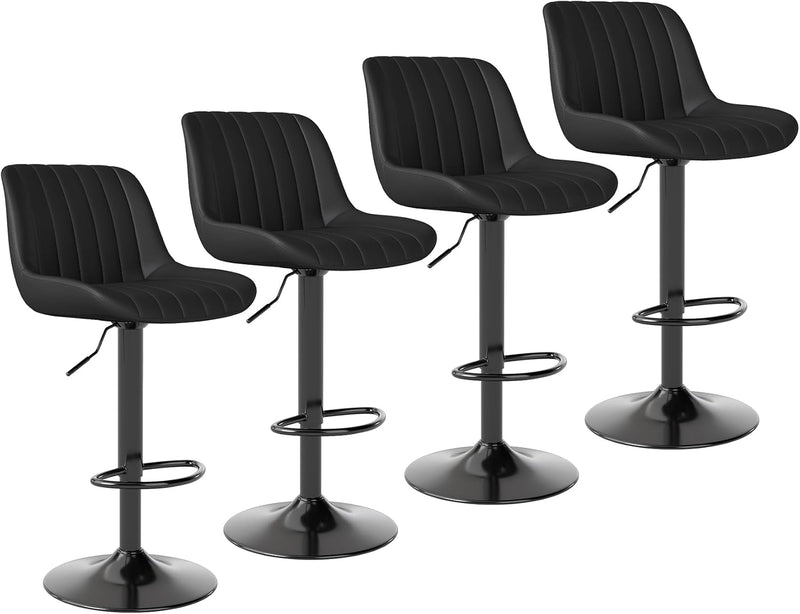 Bar Stools Swivel Counter Height Barstools with Back (Set of 4)