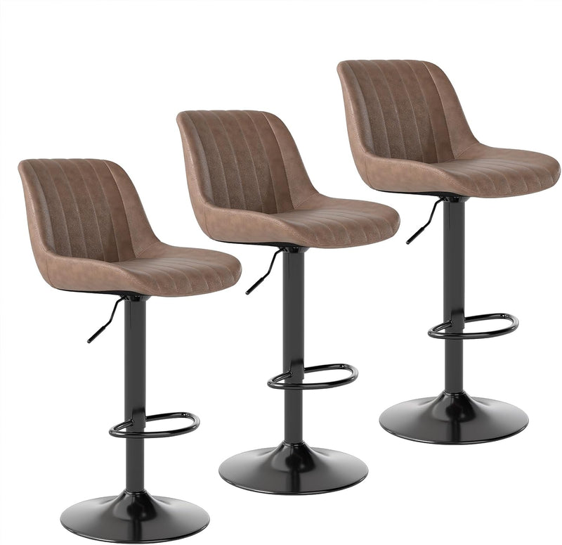 Bar Stools Swivel Counter Height Barstools with Back (Set of 4)