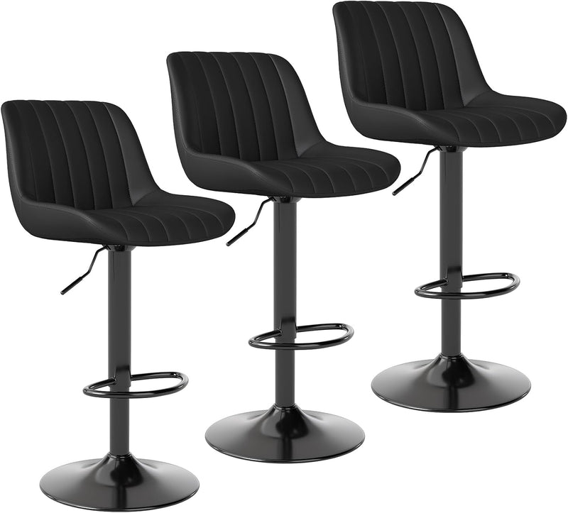 Bar Stools Swivel Counter Height Barstools with Back (Set of 4)