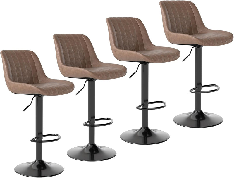 Bar Stools Swivel Counter Height Barstools with Back (Set of 4)
