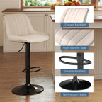 Bar Stools Swivel Counter Height Barstools with Back (Set of 2)