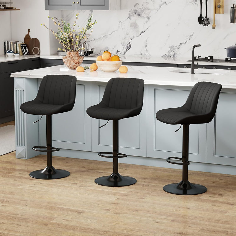 Bar Stools Swivel Counter Height Barstools with Back (Set of 4)