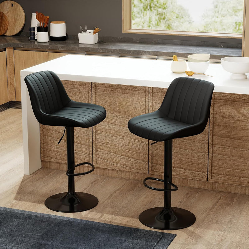 Bar Stools Swivel Counter Height Barstools with Back (Set of 4)