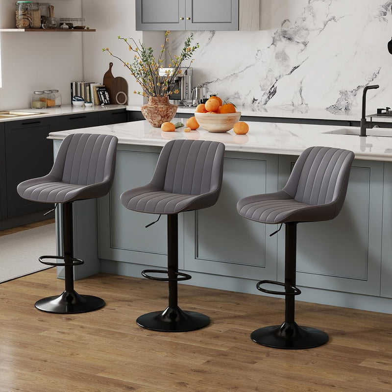 Bar Stools Swivel Counter Height Barstools with Back (Set of 4)
