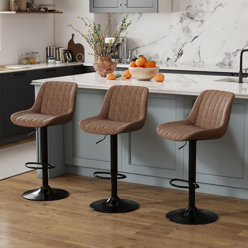 Bar Stools Swivel Counter Height Barstools with Back (Set of 4)
