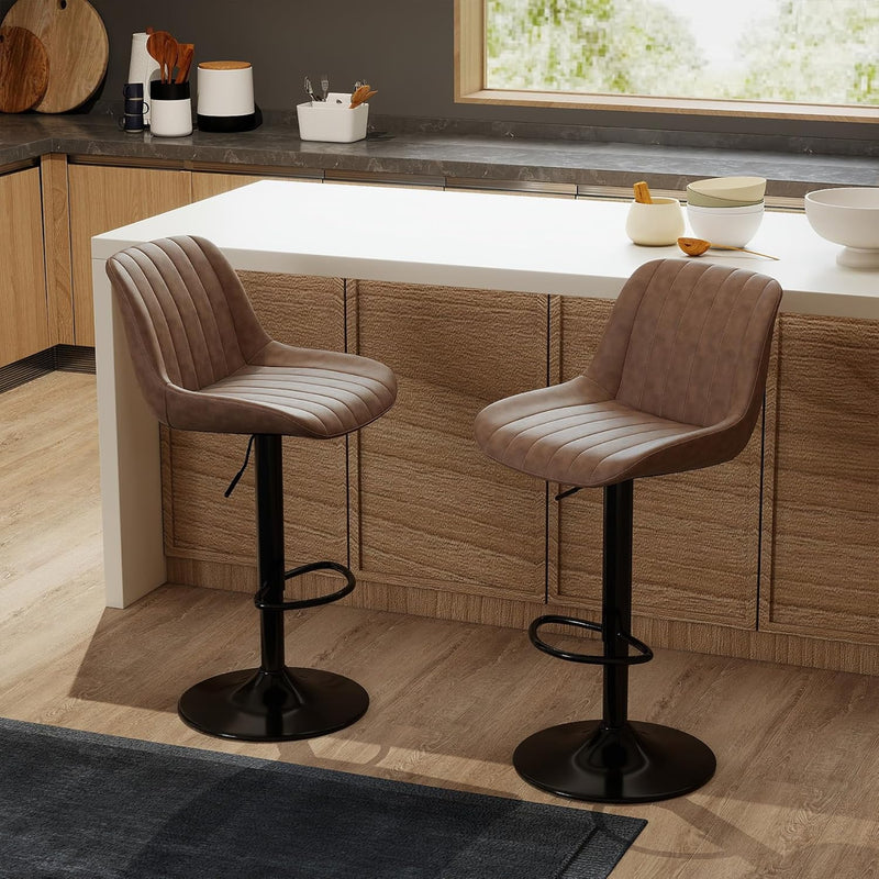 Bar Stools Swivel Counter Height Barstools with Back (Set of 4)