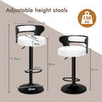 Bar Stools Thick Padded Barstools Wooden Kitchen Chair (Set of 2)