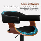 Bar Stools Thick Padded Barstools Wooden Kitchen Chair (Set of 2)