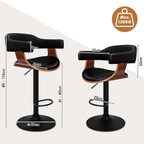 Bar Stools Thick Padded Barstools Wooden Kitchen Chair (Set of 2)